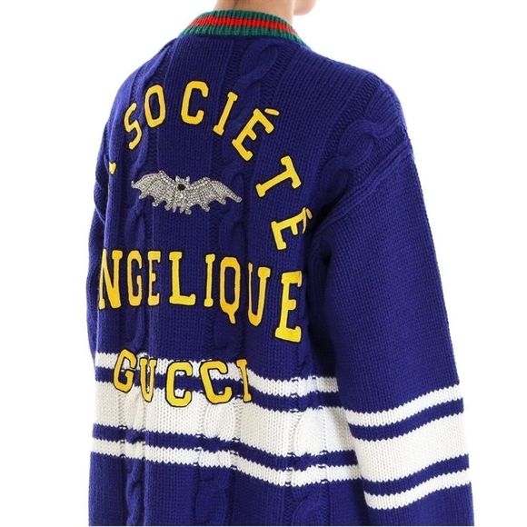 GUCCI Wool Cardigan With Patches - Picture 9 of 9